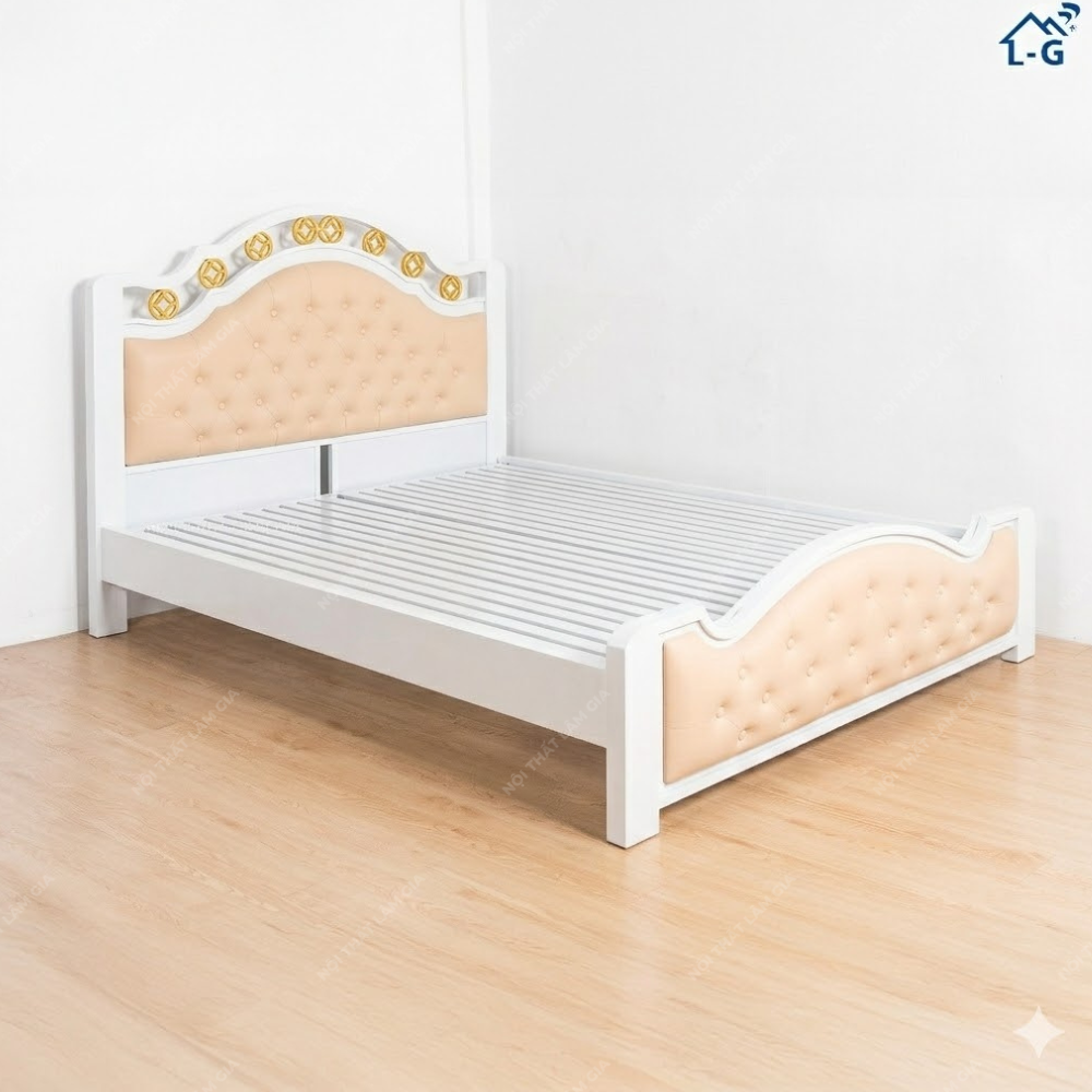 Giường Sắt Đơn Hộp 5x10 Đồng Tiền (GSH5X10-ĐT)