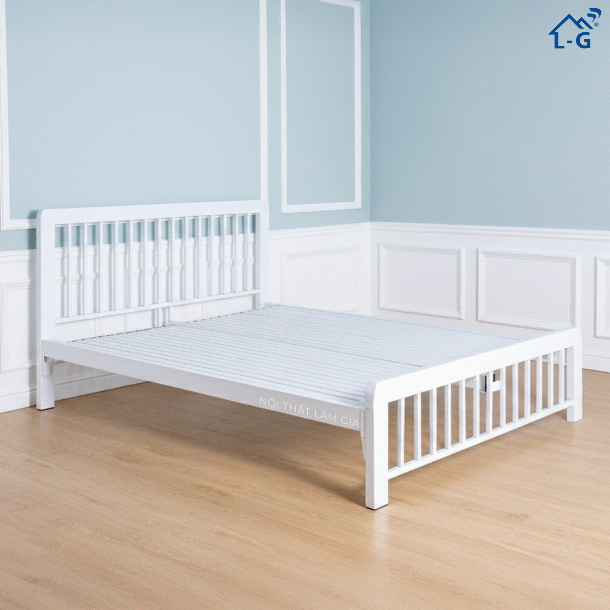 Giường Sắt Hộp 4x8 Không Đầu Nệm (GSH4x8KDN)