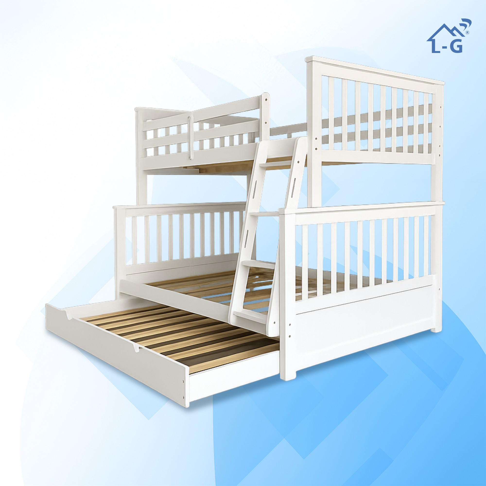 Giường tầng trẻ em có giường kéo 1m2/1.4m x 1.93m xuất khẩu | Mã: BF 168 | Giường Tầng DAV