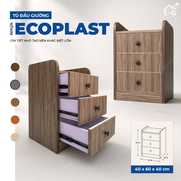 Tủ Đầu Giường Nhựa Ecoplast (TDG-LG)