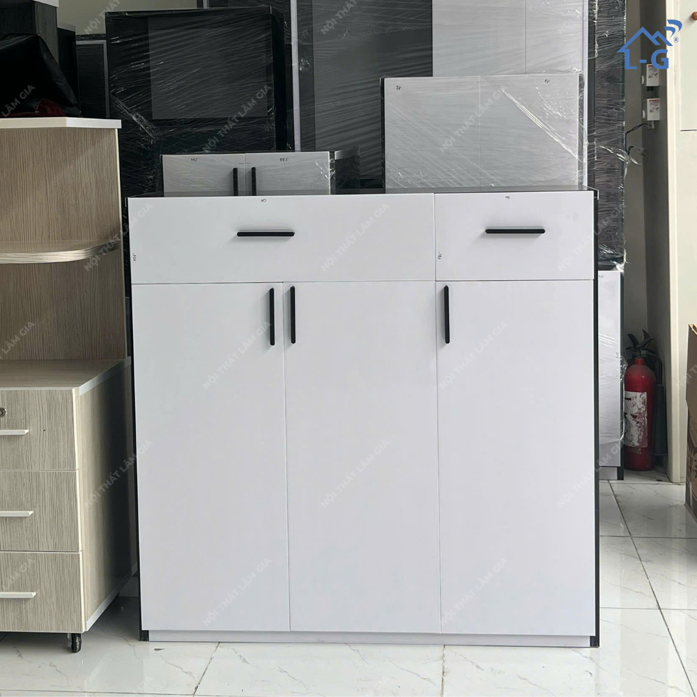 Tủ Giày Dép Nhựa Đài Loan 3 cánh mở + 2 Hộc Kéo (TGD-LG)