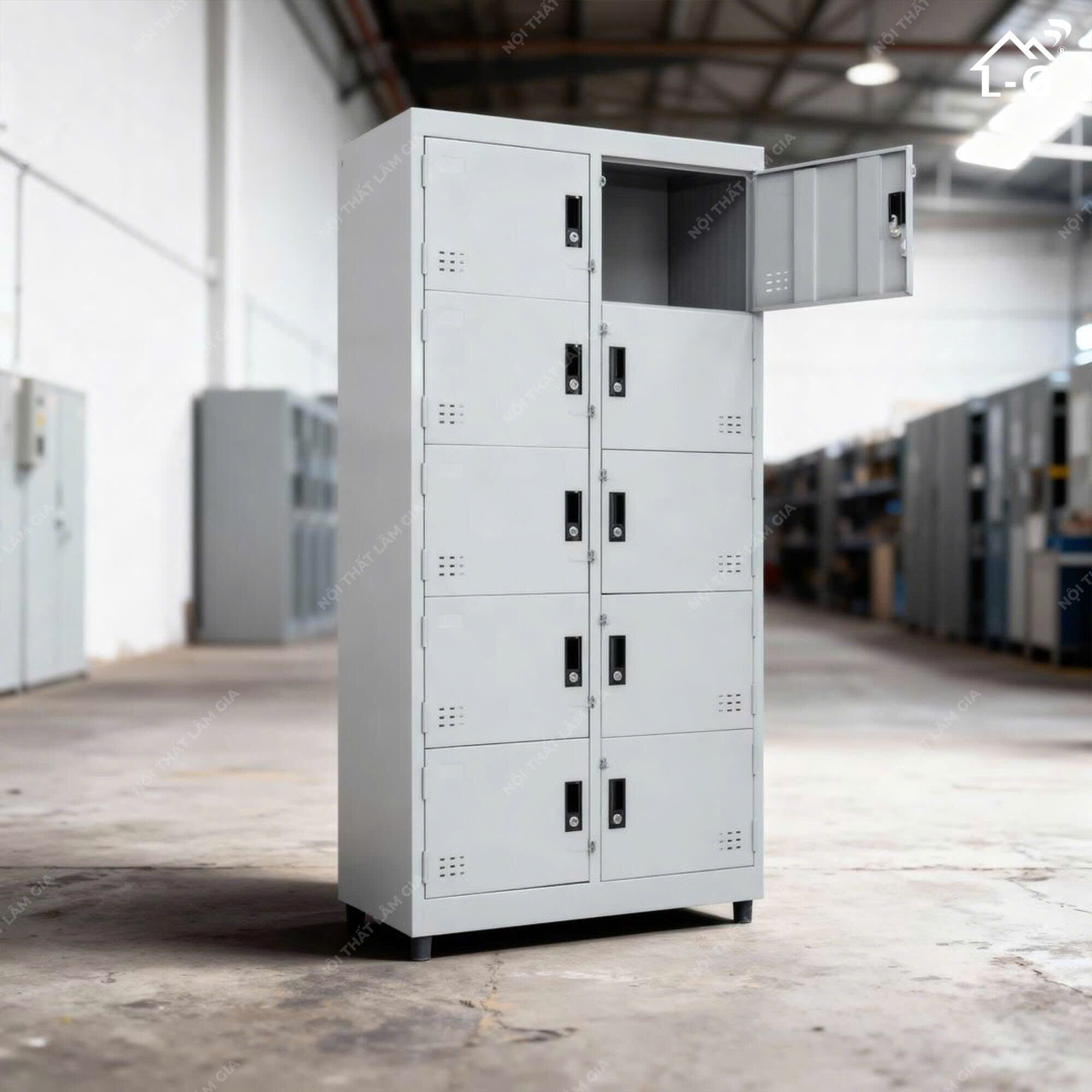 Tủ Hồ Sơ Sắt Sơn Tĩnh Điện 10 Cửa (THS-LG)