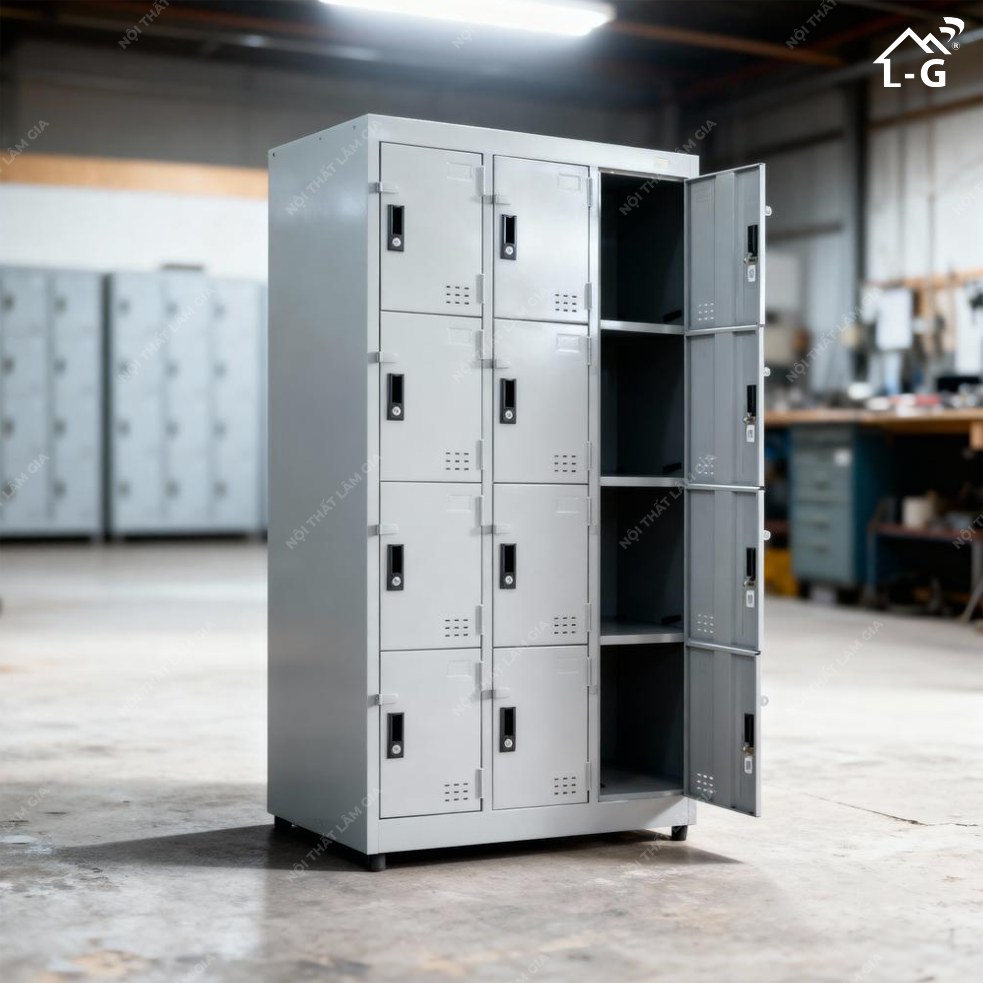 Tủ Hồ Sơ Sắt Sơn Tĩnh Điện 12 Cửa (THS-LG)