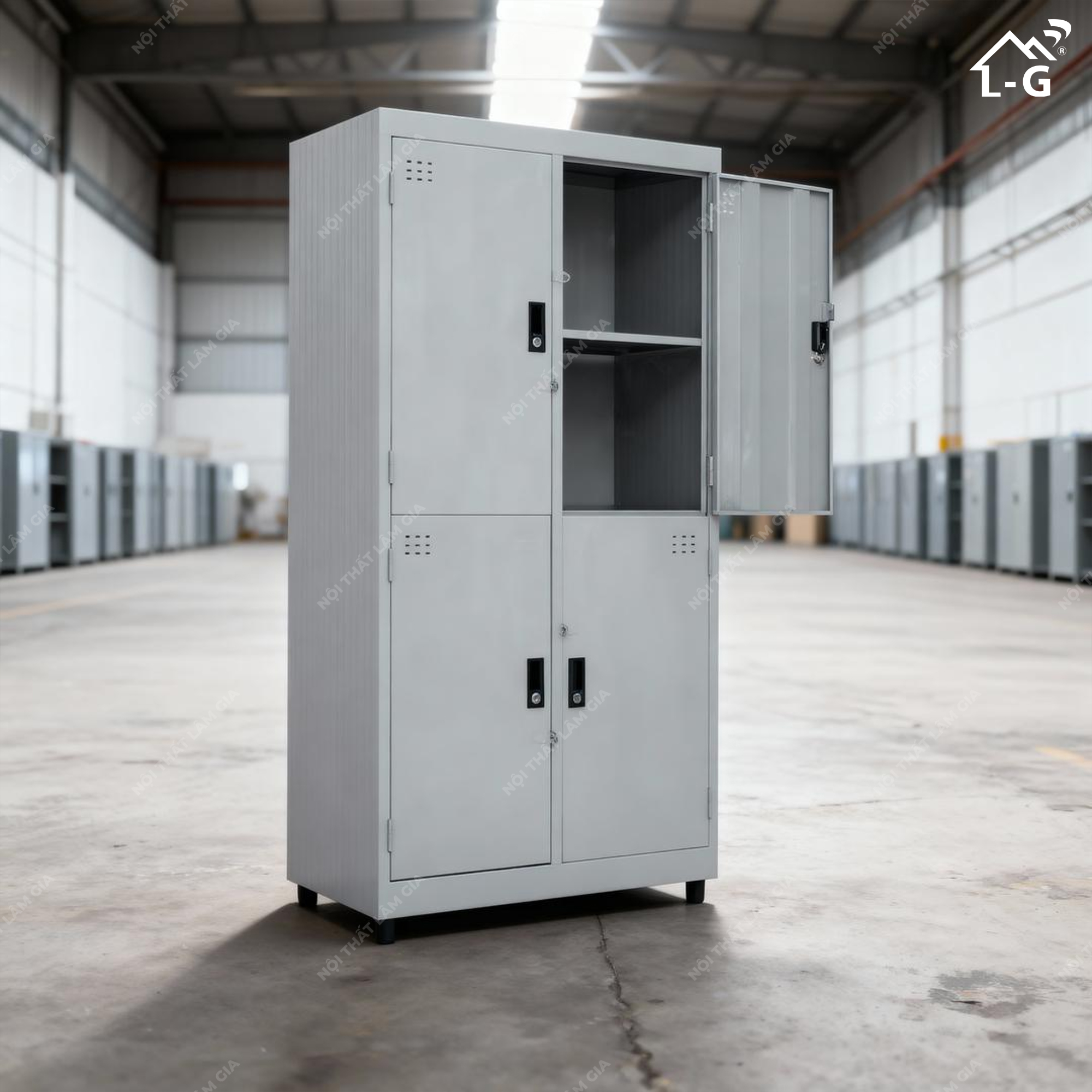 Tủ Hồ Sơ Sắt Sơn Tĩnh Điện 4 Cửa (THS-LG)