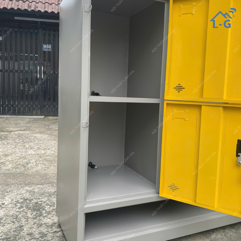 TỦ HỒ SƠ SẮT SƠN TĨNH ĐIỆN 6 NGĂN + KỆ GIÀY DÉP LÂM GIA (THS-LG)