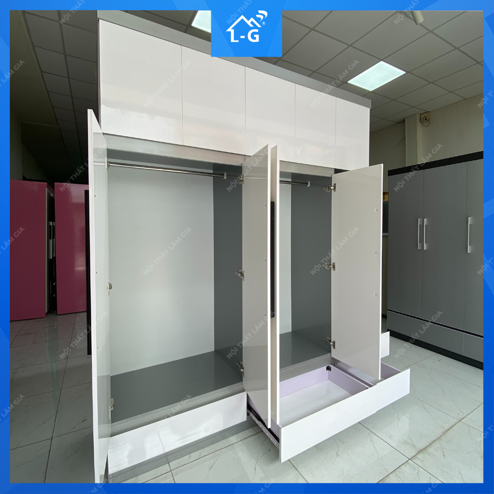 Tủ Quần Áo Nhựa Ecoplast 4 Cánh Có Kệ Trang Trí (TQANE4CCKTT)