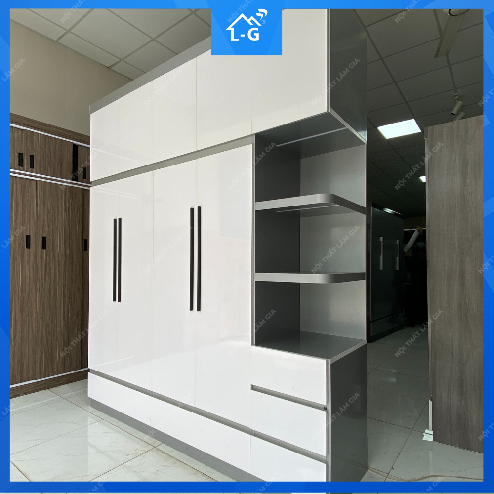 Tủ Quần Áo Nhựa Ecoplast 4 Cánh Có Kệ Trang Trí (TQANE4CCKTT)