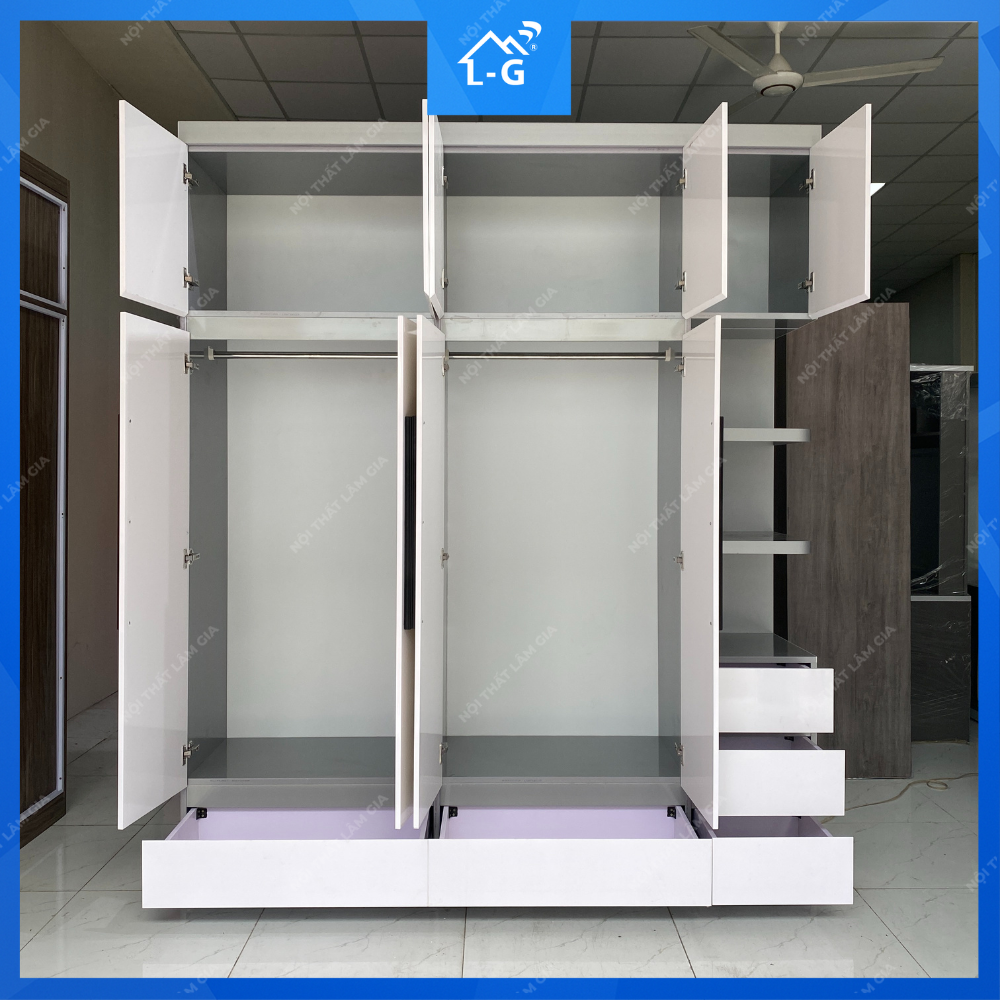 Tủ Quần Áo Nhựa Ecoplast 4 Cánh Có Kệ Trang Trí (TQANE4CCKTT)