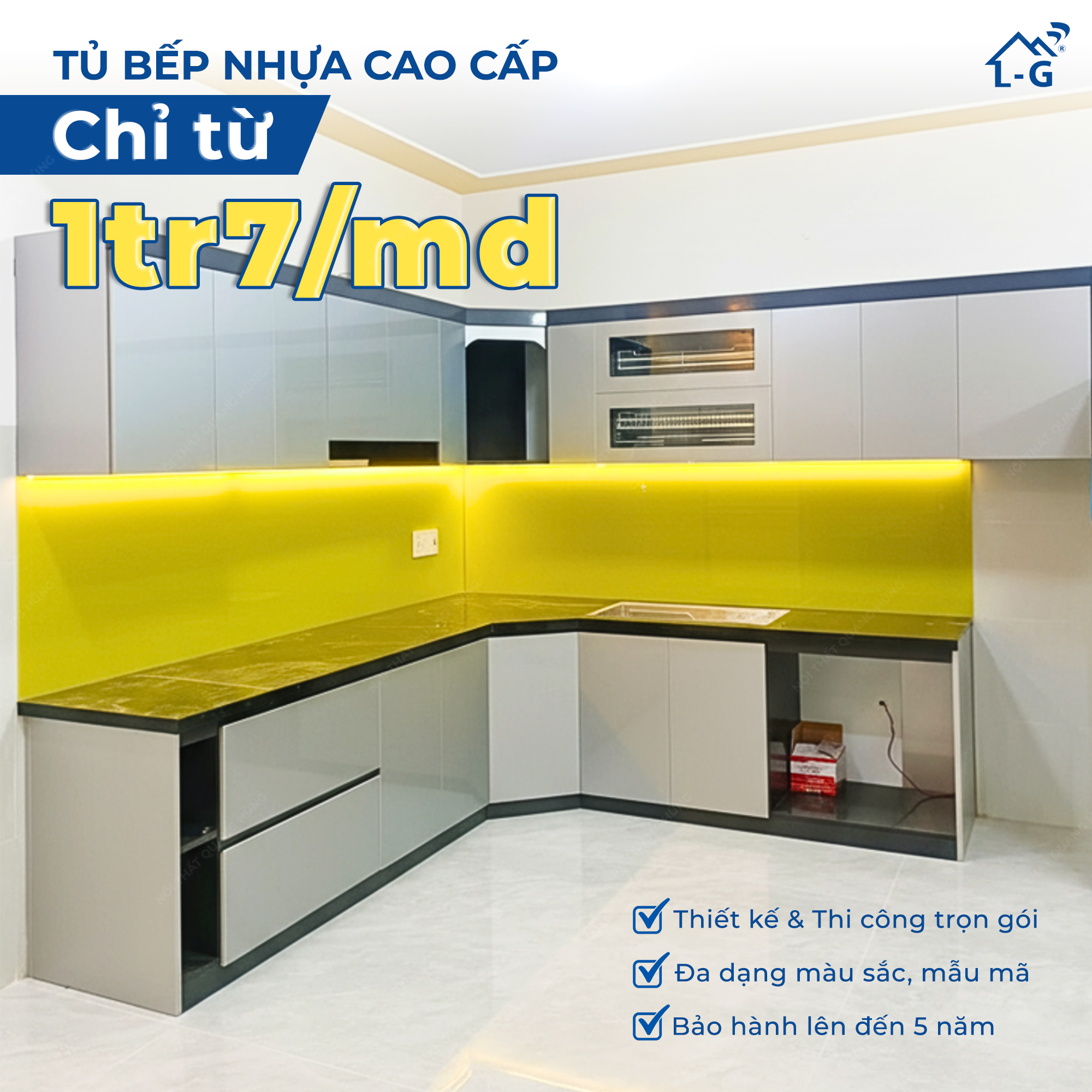 Thi Công Tủ Bếp Nhựa Ecoplast Tính Trên Mét Dài (TCTBNETTMD)