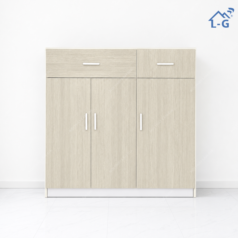 Tủ Giày Dép Nhựa Đài Loan 3 cánh mở + 2 Hộc Kéo (TGD-LG)