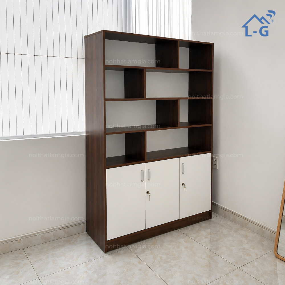 Tủ Hồ Sơ Gỗ MDF Có Kệ (THSGMDFCK)