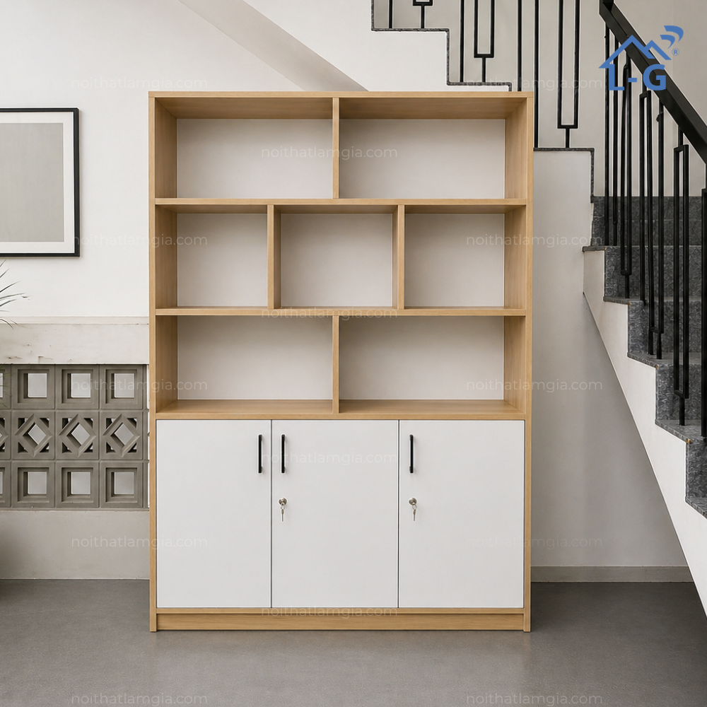 Tủ Hồ Sơ Gỗ MDF Có Kệ (THSGMDFCK)