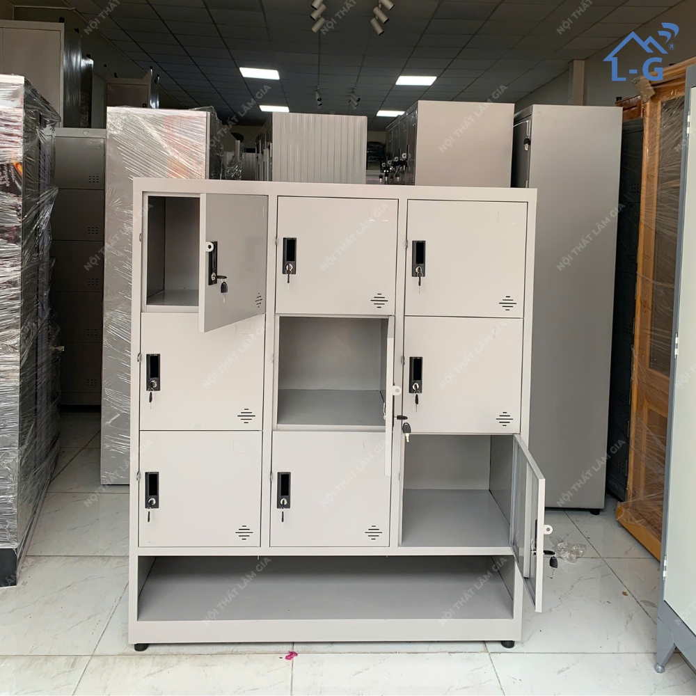 Tủ Hồ Sơ Sắt 9 Cửa + 1 Hộc Trống Lâm Gia (THS-LG)