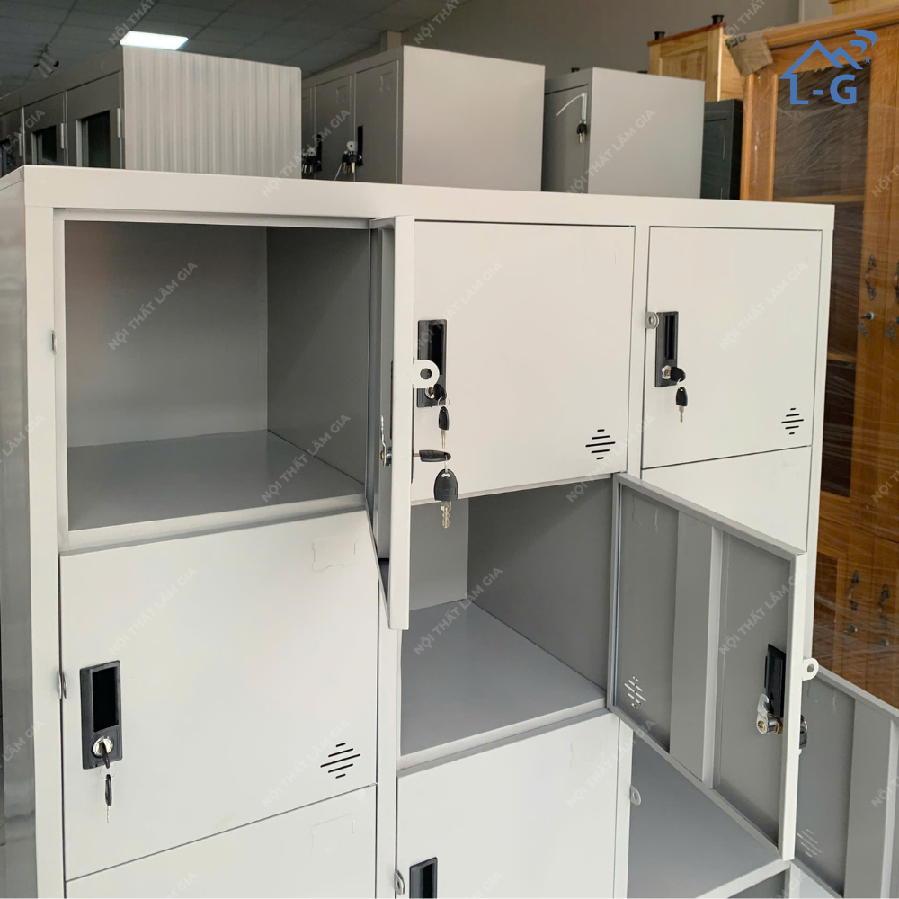 Tủ Hồ Sơ Sắt 9 Cửa + 1 Hộc Trống Lâm Gia (THS-LG)