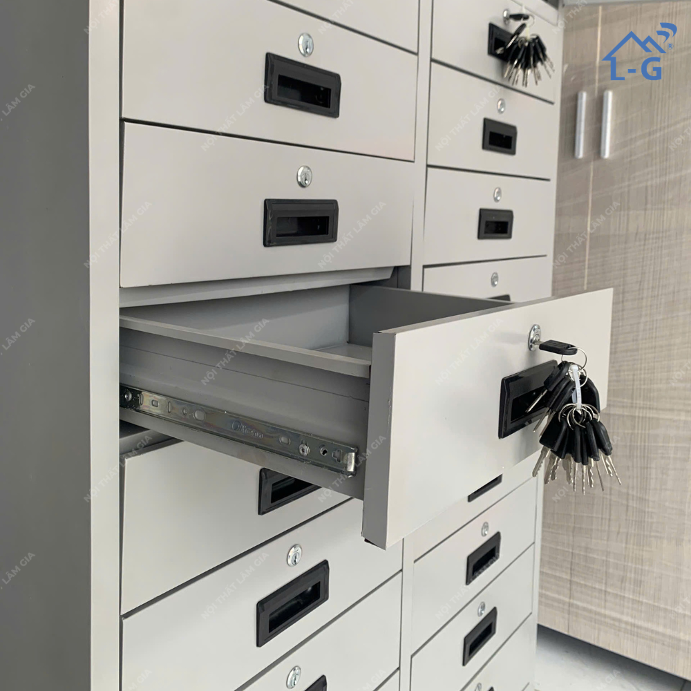 Tủ Hồ Sơ Sắt Lâm Gia 2 Cánh + 20 Hộc Kéo (THS_LG)
