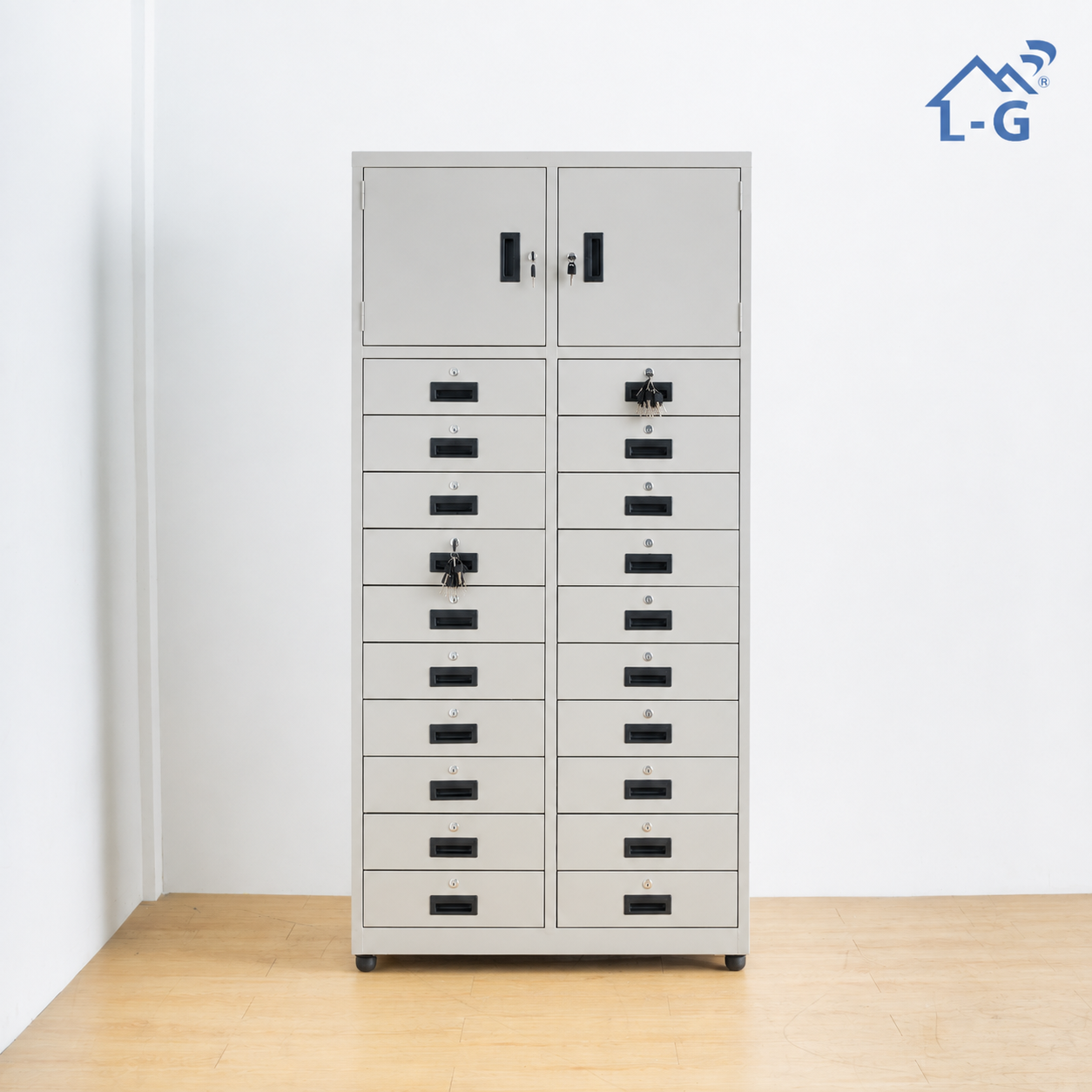 Tủ Hồ Sơ Sắt Lâm Gia 2 Cánh + 20 Hộc Kéo (THS_LG)