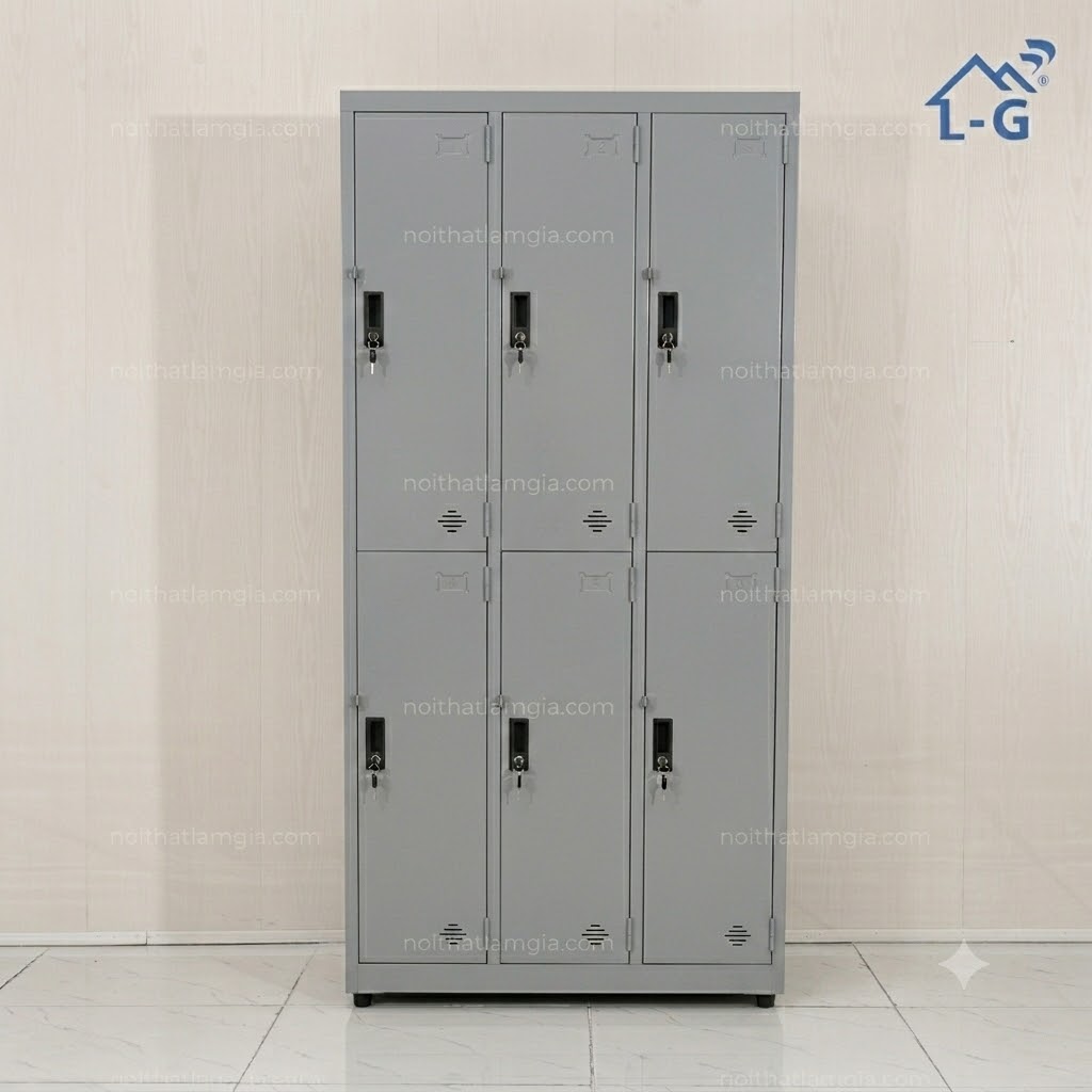 Tủ Hồ Sơ Sắt Sơn Tĩnh Điện 6 Cánh Cửa Cao (THS-LG)