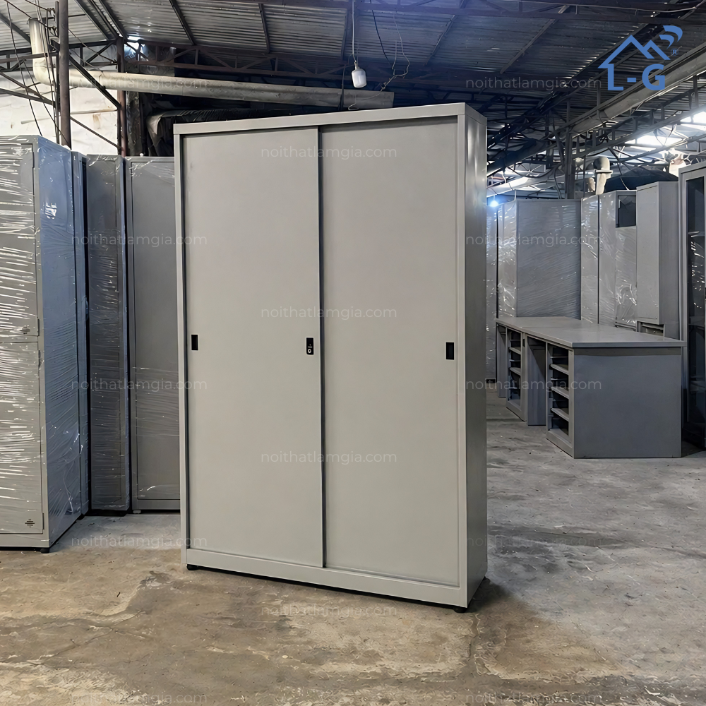 Tủ Hồ Sơ Sắt Tĩnh Điện 2 Cửa Lùa Cao Cấp - TD2CLTLP