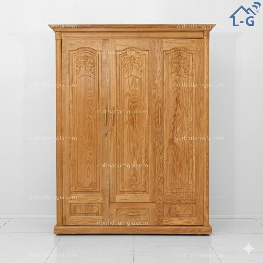 Tủ Quần Áo Gỗ Sồi Tự Nhiên (TQAGSTN)