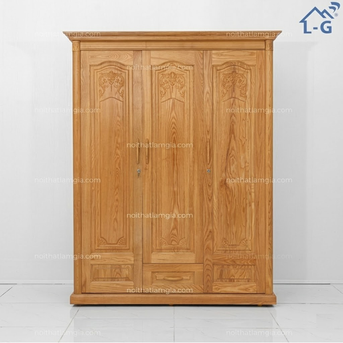 Tủ Quần Áo Gỗ Sồi Tự Nhiên (TQAGSTN)