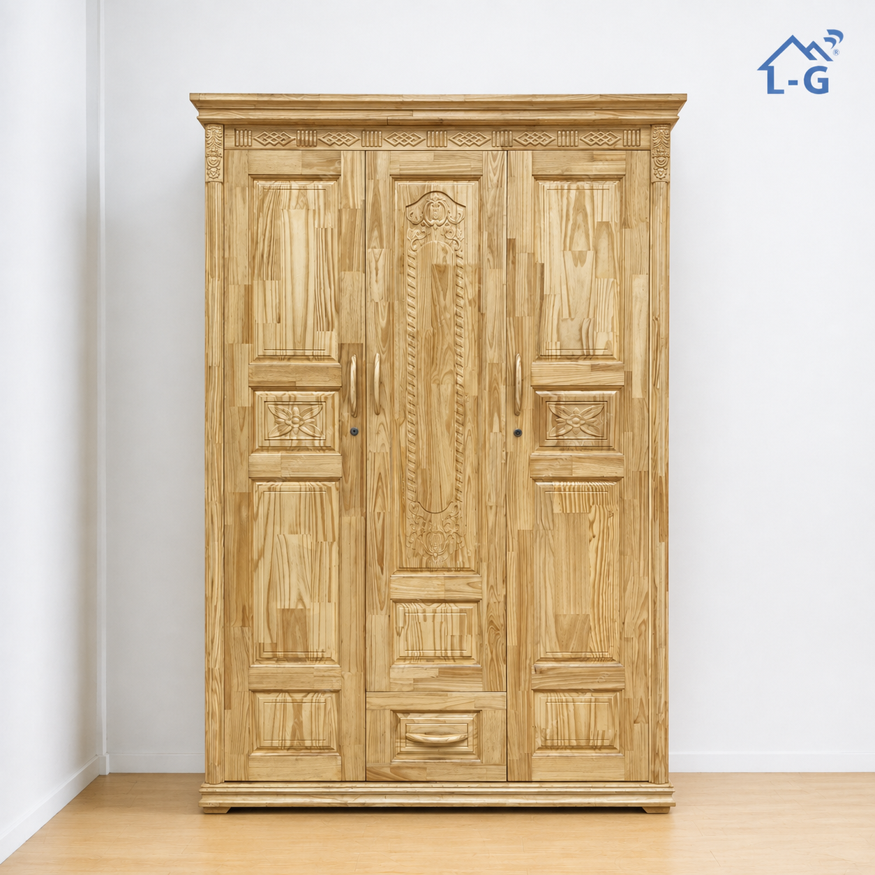 Tủ Quần Áo Gỗ Thông Tự Nhiên Lâm Gia (TQA-LG)
