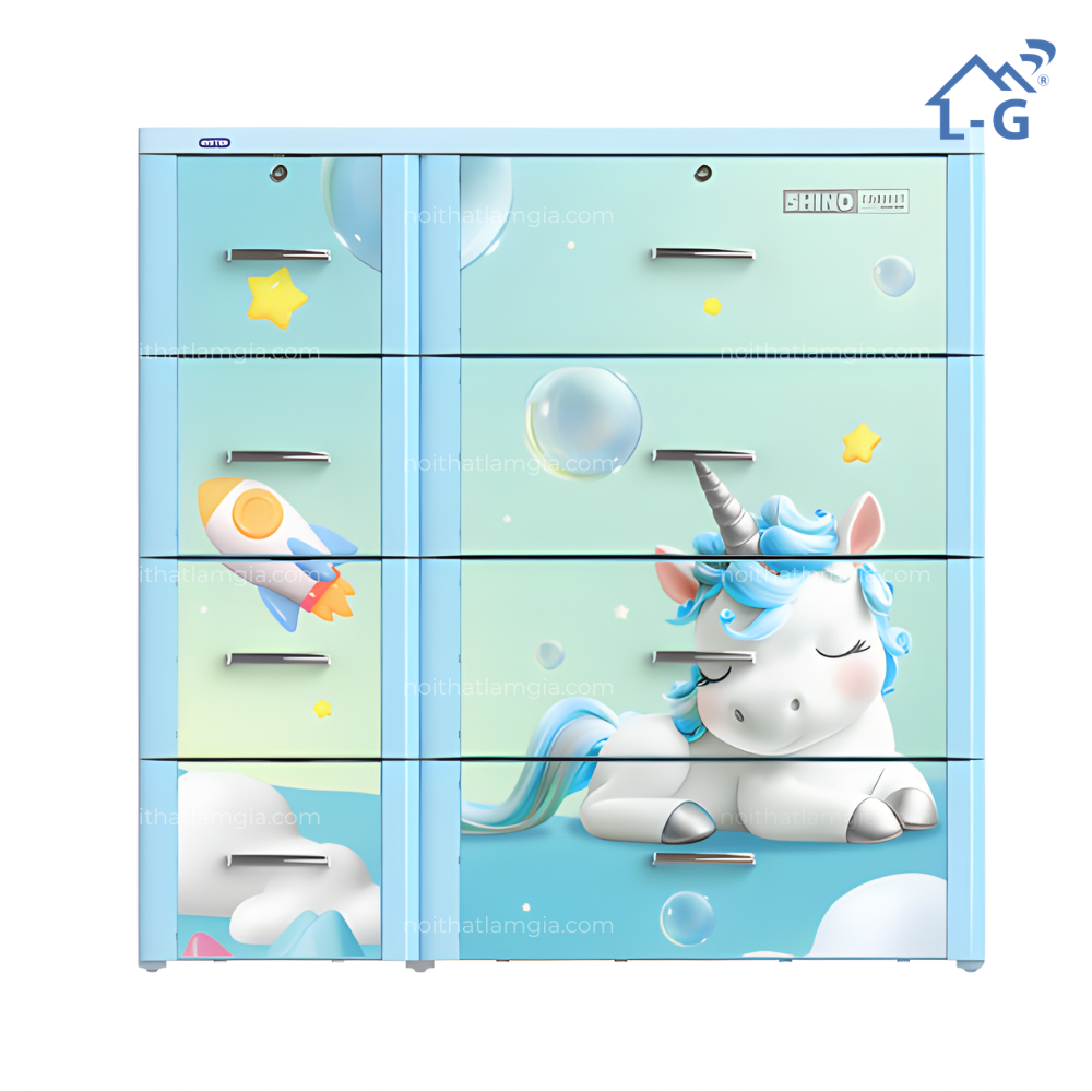 Tủ Quần Áo Nhựa Duy Tân Shino 4N-8 hộc Lâm Gia (TQANDTSN)