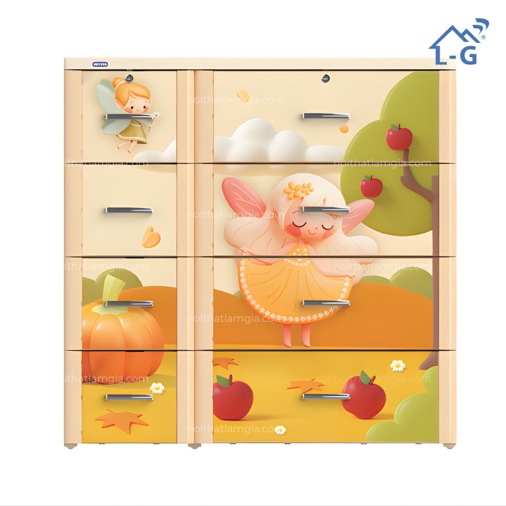 Tủ Quần Áo Nhựa Duy Tân Shino 4N-8 hộc Lâm Gia (TQANDTSN)