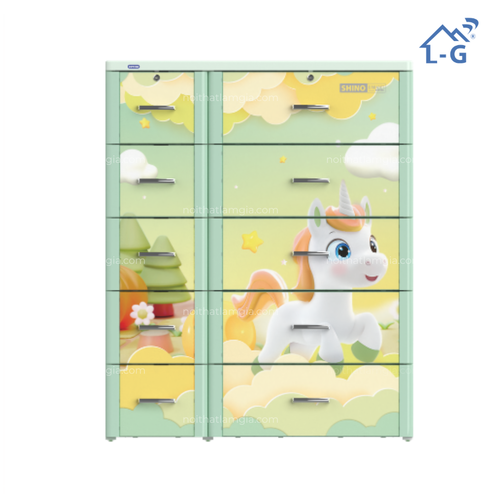 Tủ Quần Áo Nhựa Duy Tân Shino 5N-10 Hộc Lâm Gia (TQANDTSN)
