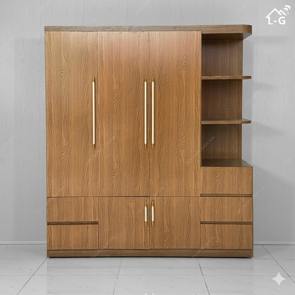 Tủ Quần Áo Nhựa PenCo Có Kệ Trang Trí Ngang 165cm (TQA-LG)