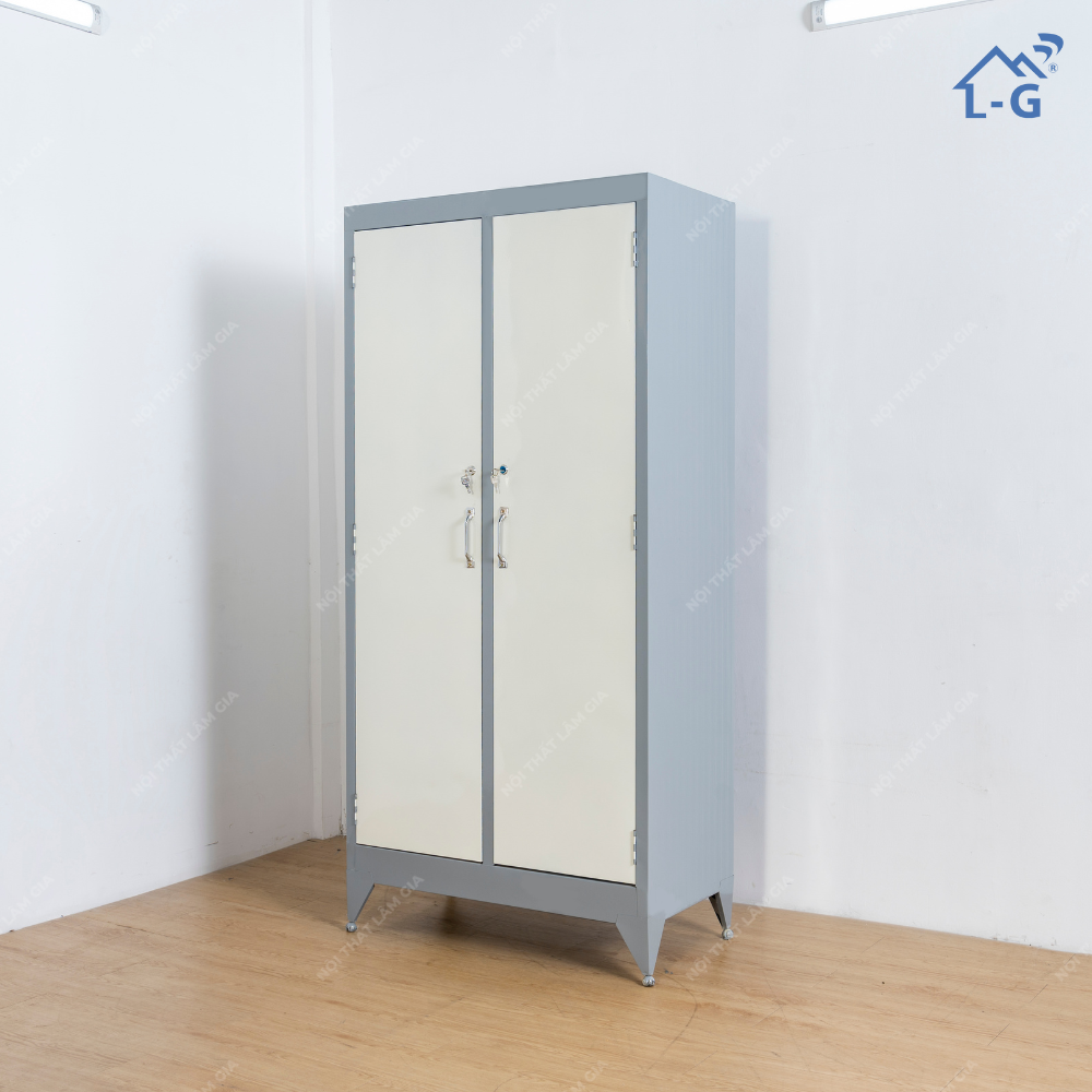 Tủ Quần Áo Sắt Sơn Dầu 2 Cánh Không Gương (TQA-LG)
