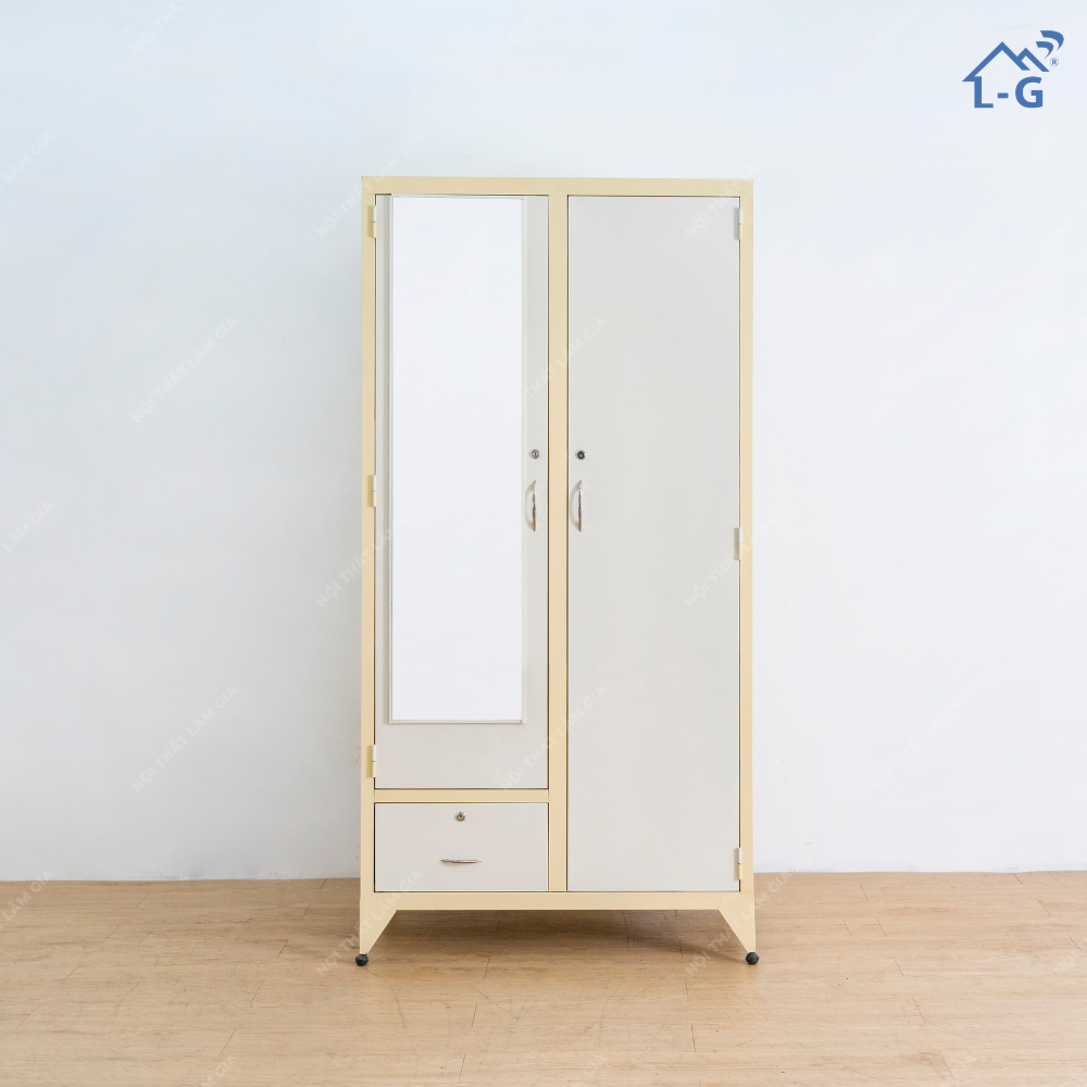 Tủ Quần Áo Sắt Sơn Tĩnh Điện 2 Cánh Mở (TQASSTD2CM)