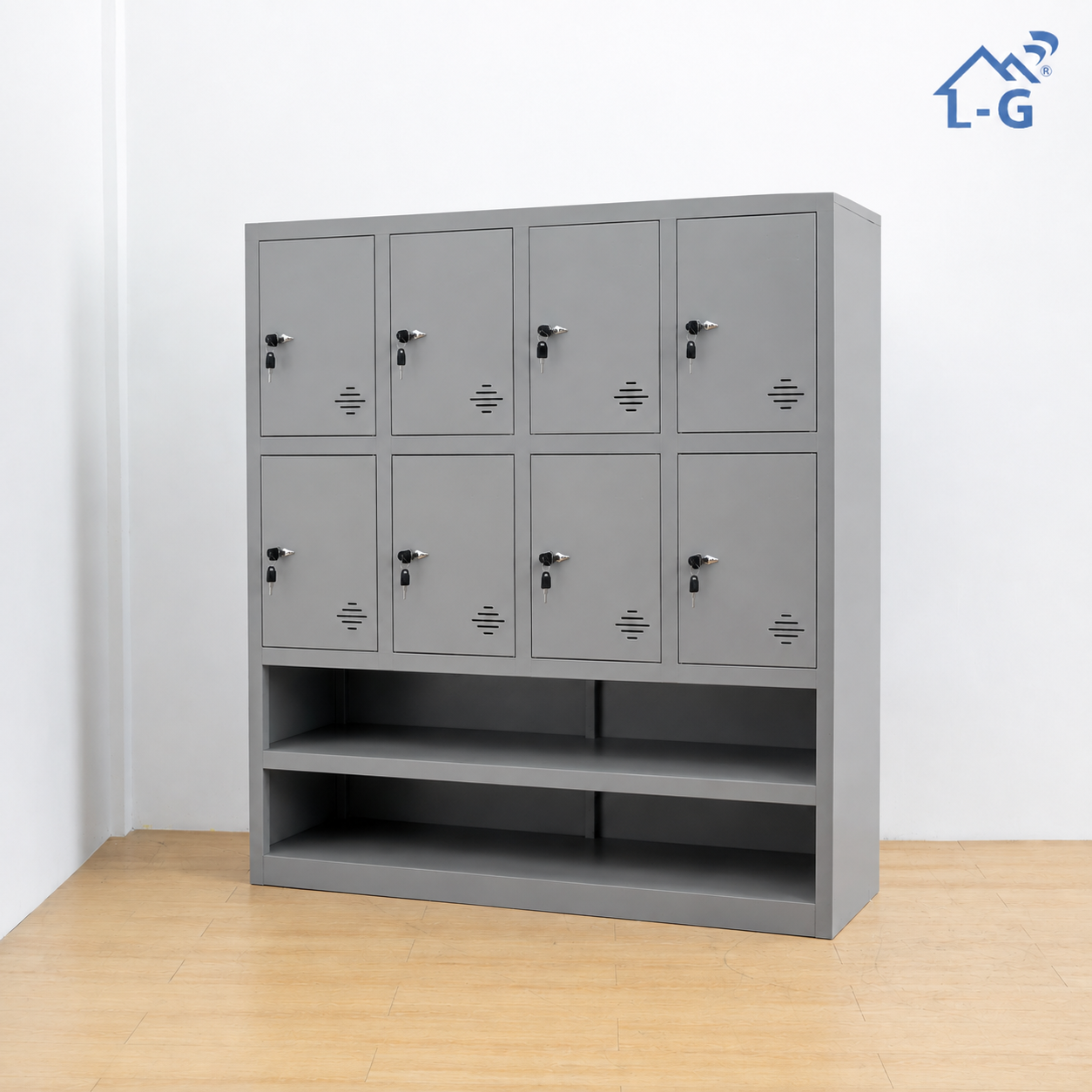 Tủ Sắt Sơn Tĩnh Điện 8 Cánh + 2 Ngăn Trống Lâm Gia (THS-LG)