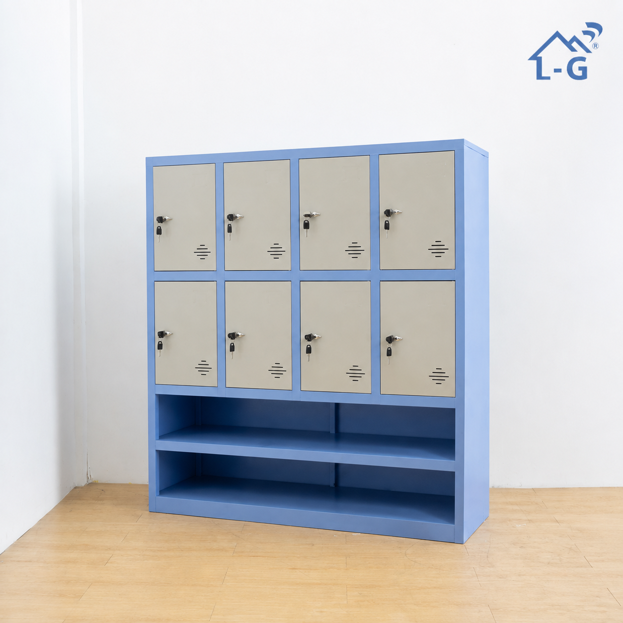 Tủ Sắt Sơn Tĩnh Điện 8 Cánh + 2 Ngăn Trống Lâm Gia (THS-LG)