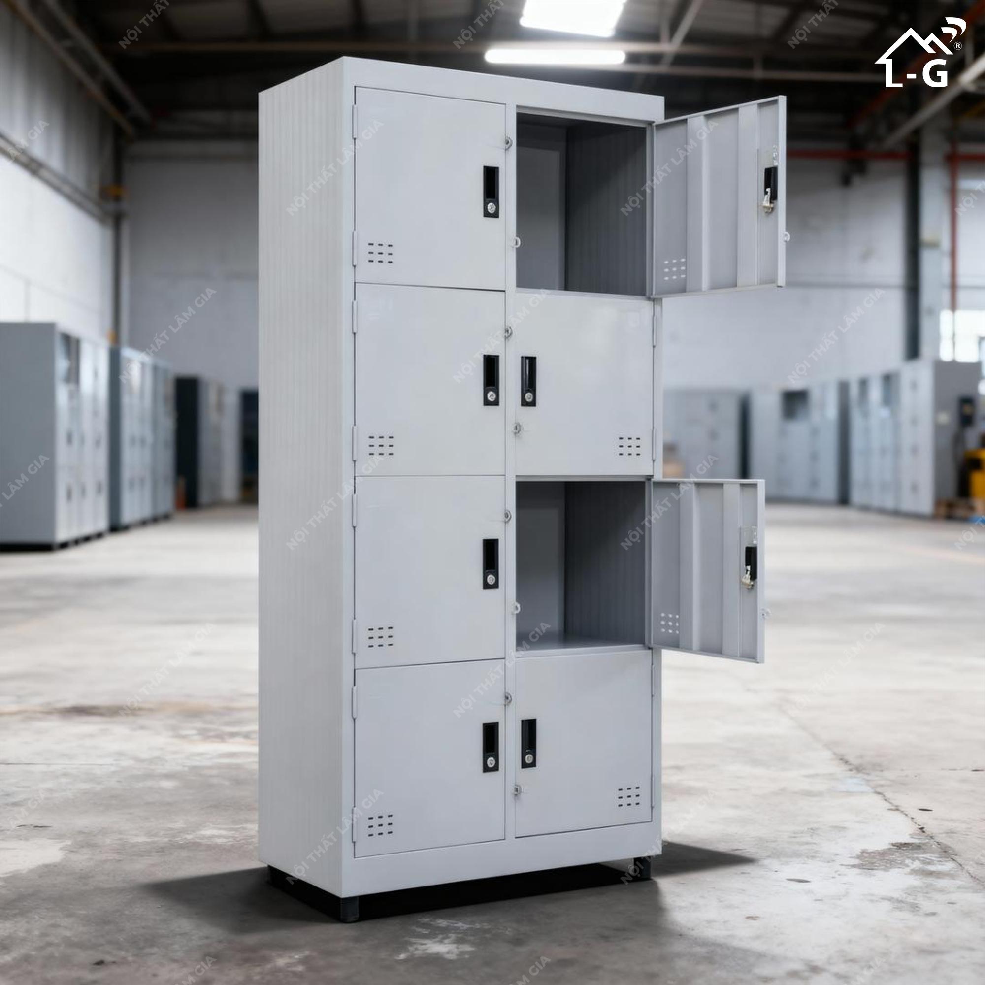 Tủ Hồ Sơ Sắt Sơn Tĩnh Điện 8 Cửa (THS-LG)