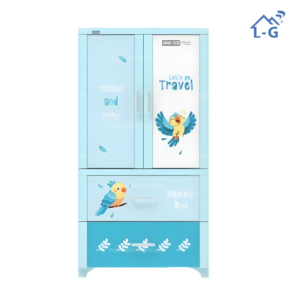 Tủ quần áo nhựa Duy Tân Wing 2 cánh - 2 ngăn 2 ngăn (TQANDTW2C-2N)