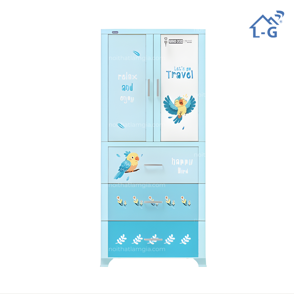 Tủ quần áo nhựa Duy Tân Wing 2 cánh - 3 ngăn (TQANDTW2C-3N)
