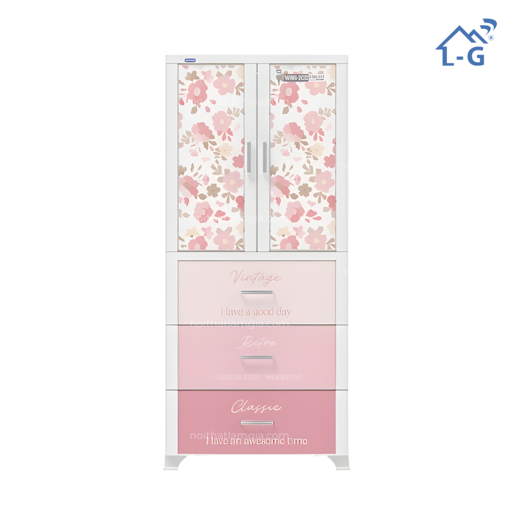 Tủ quần áo nhựa Duy Tân Wing 2 cánh - 3 ngăn (TQANDTW2C-3N)