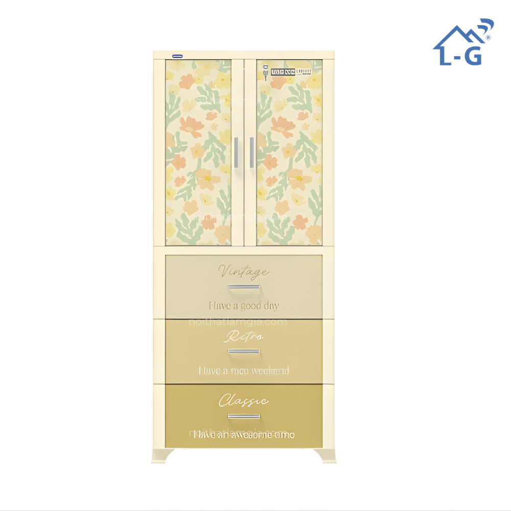 Tủ quần áo nhựa Duy Tân Wing 2 cánh - 3 ngăn (TQANDTW2C-3N)
