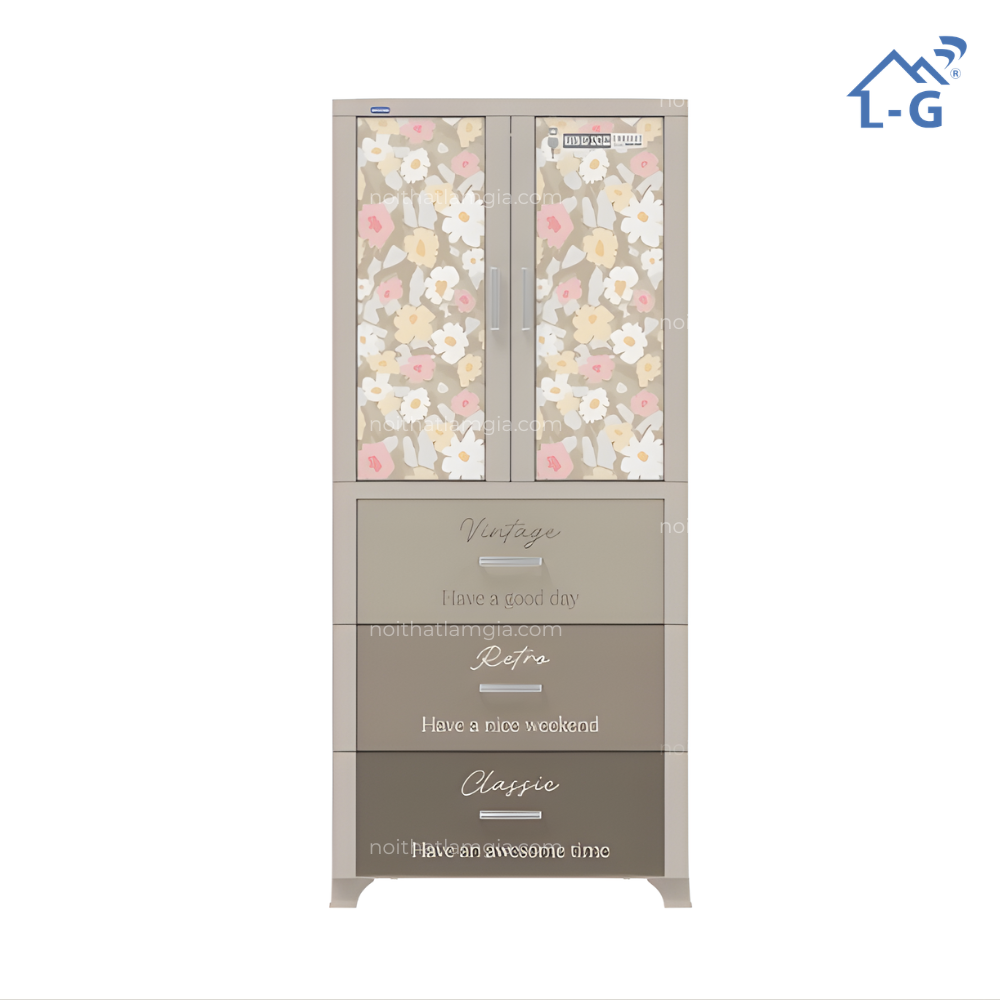 Tủ quần áo nhựa Duy Tân Wing 2 cánh - 3 ngăn (TQANDTW2C-3N)