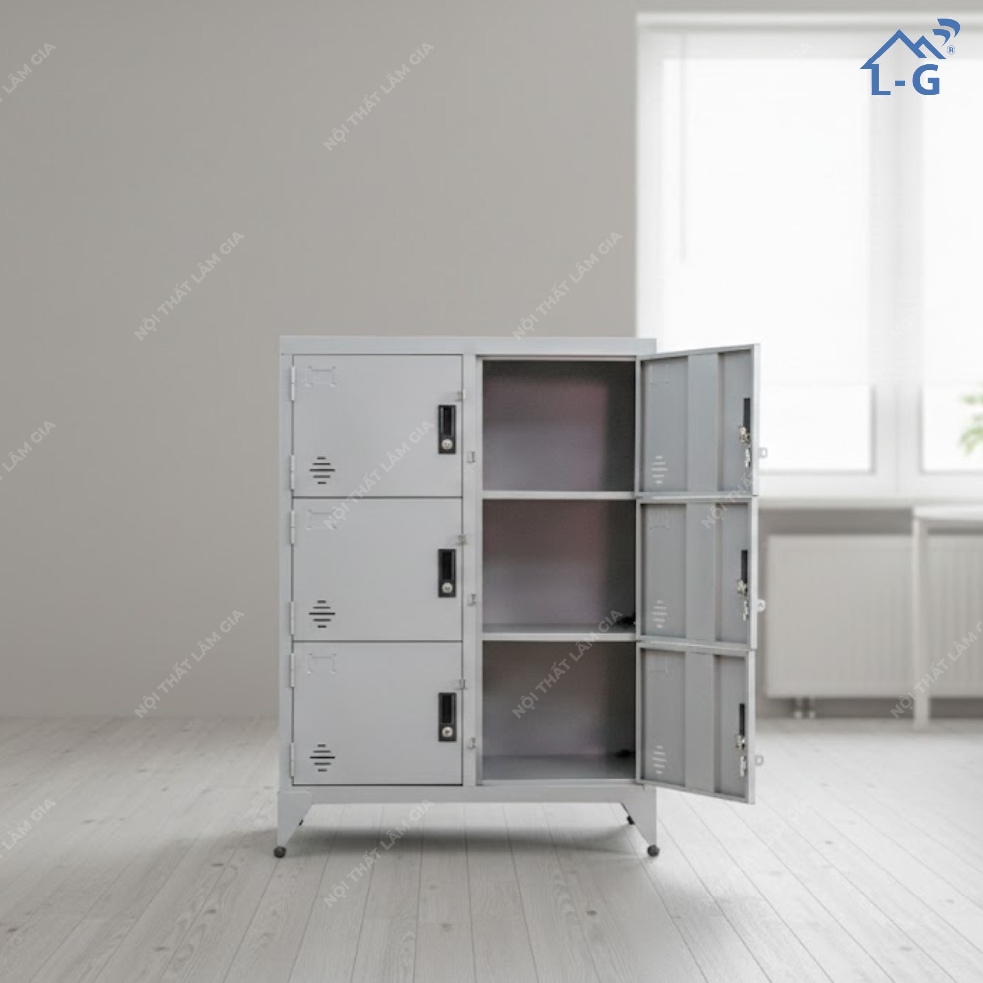 Tủ Hồ Sơ Sắt Sơn Tĩnh Điện 6 Cánh Mini (THS-LG)