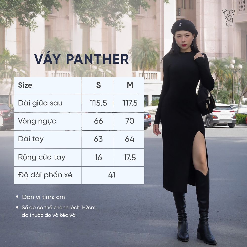 Váy body xẻ chân Panther