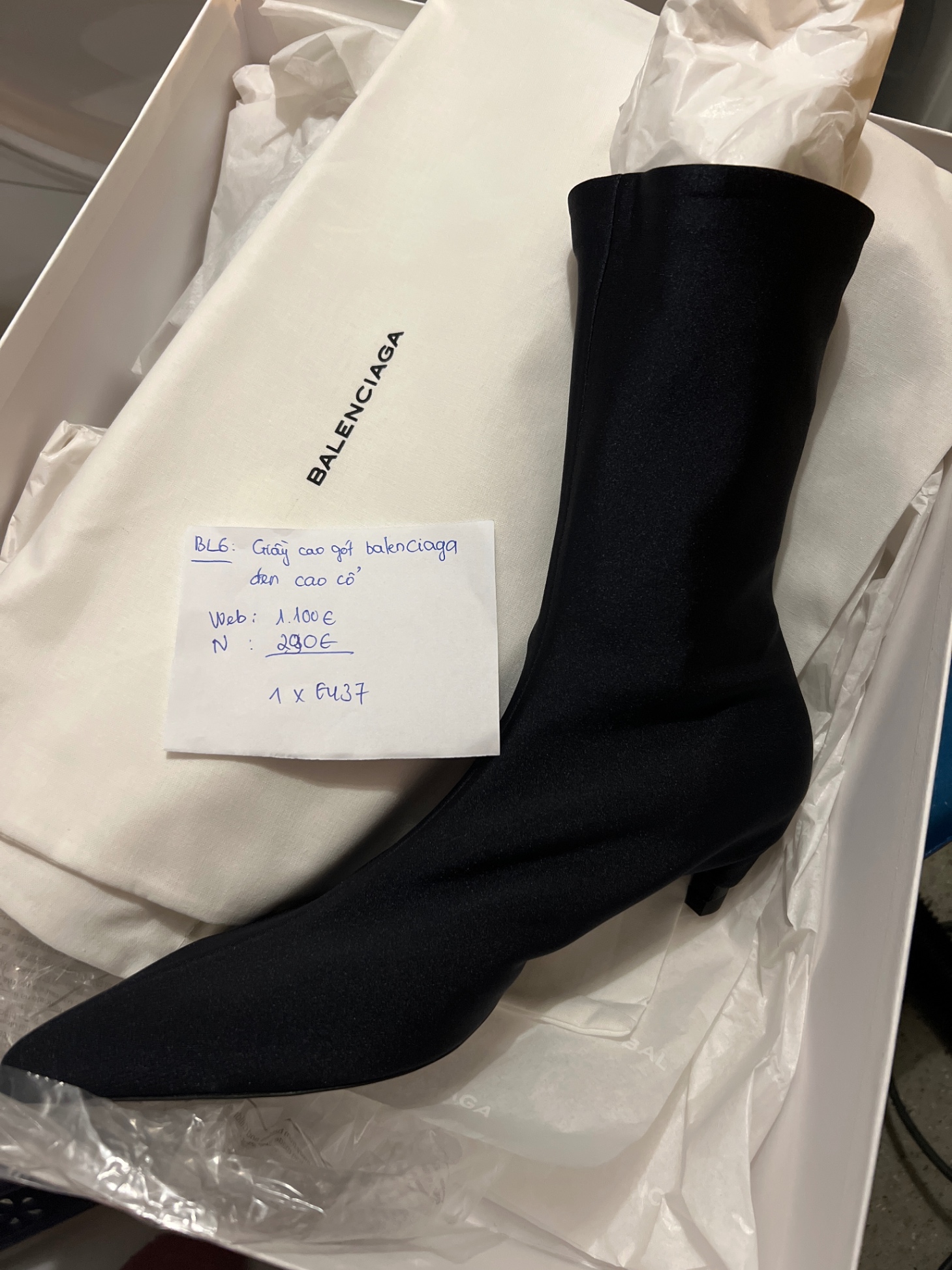 Boot Balenciaga thun đen - size 37