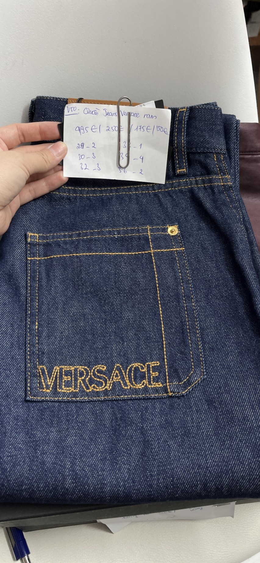 Quần jean Versace nam xanh