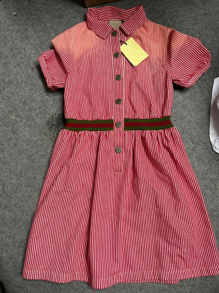 Váy GG Kid sọc trắng đỏ - 739236