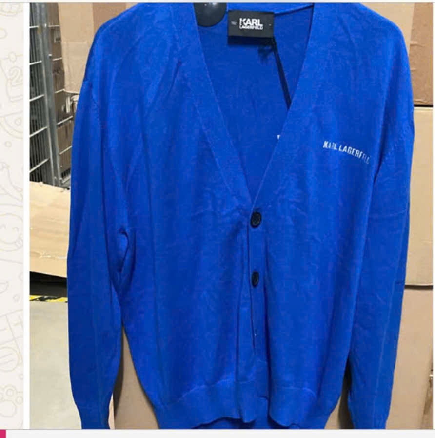 Áo Cardigan Karl nam màu xanh