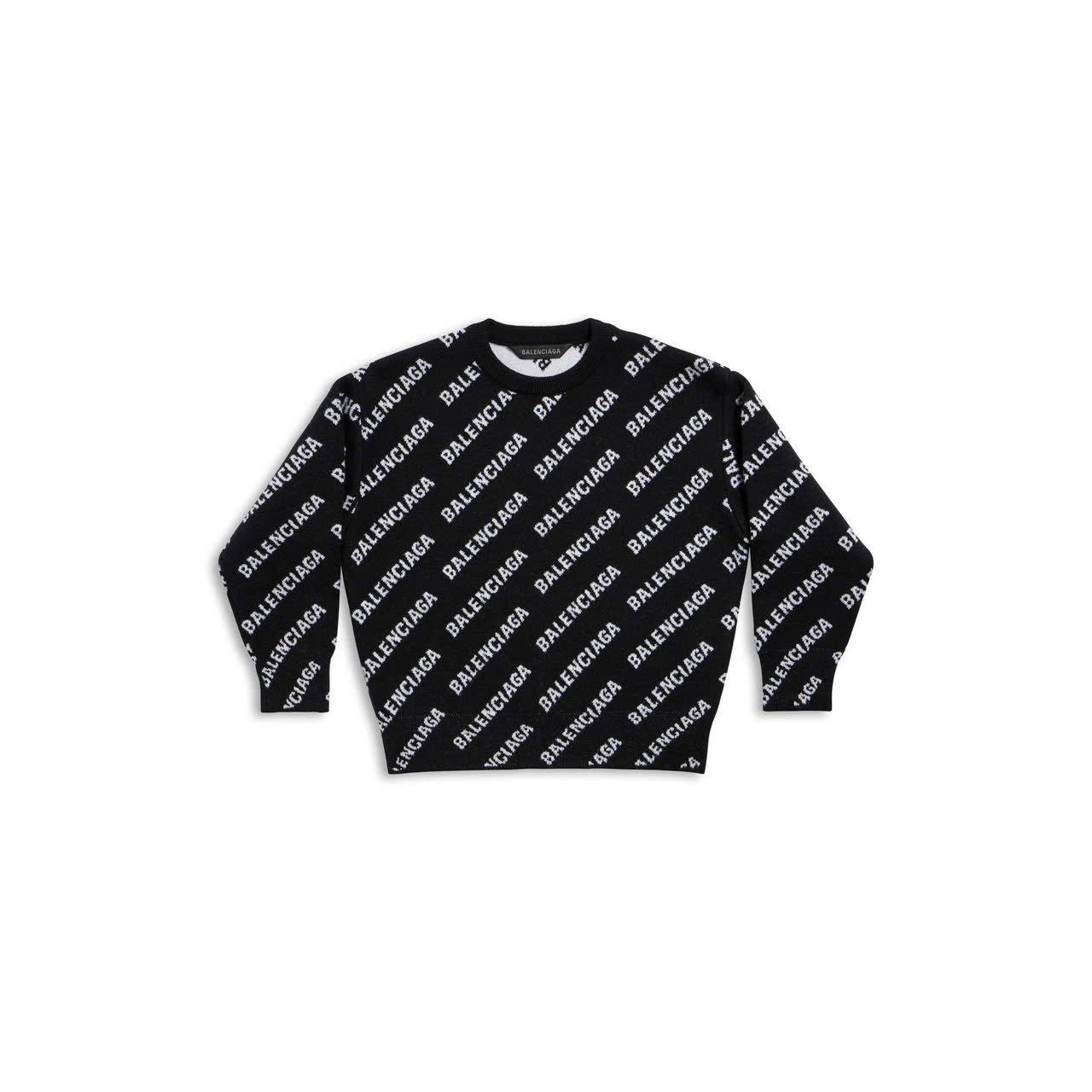 Áo len đen chữ Balenciaga trắng - SNV 694255
