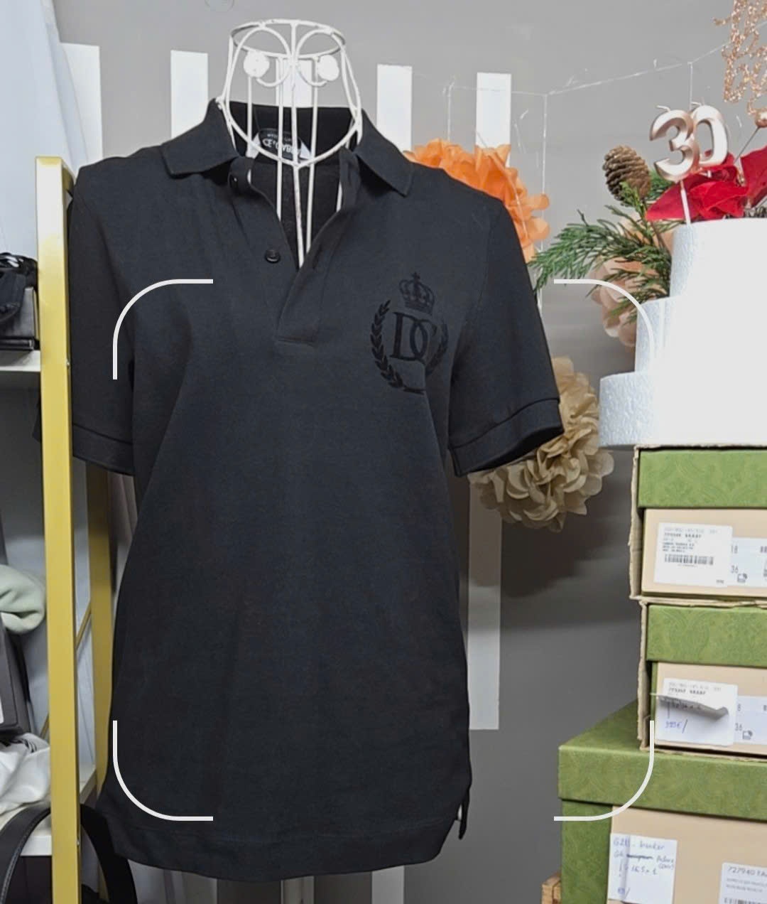 Áo DG polo nam đen - 44 (XS)