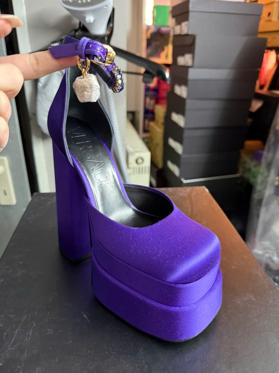 Pump VS Satin tím 15.5cm