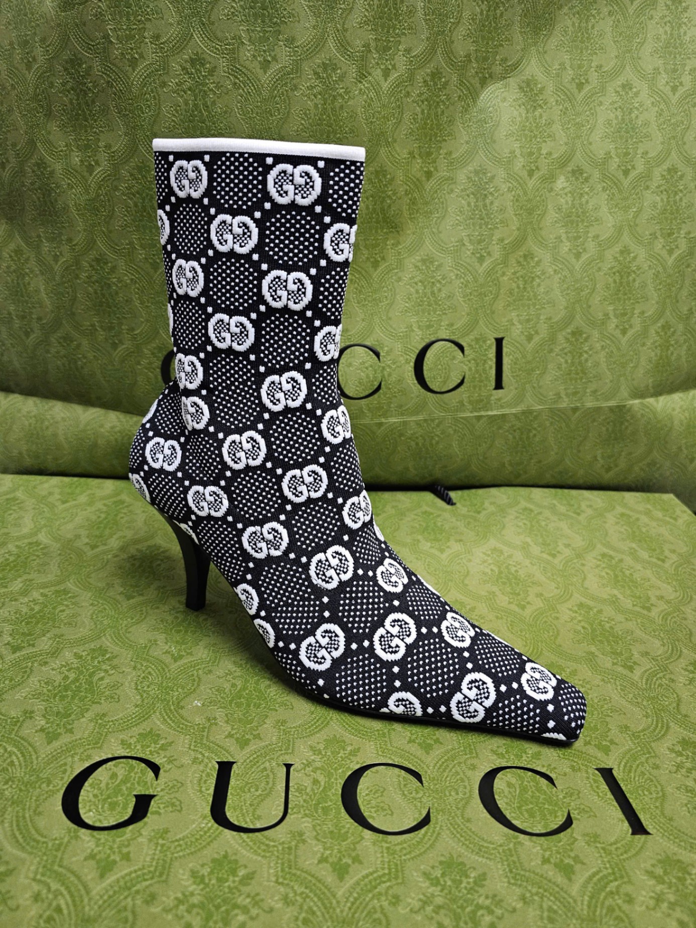 Boot GG Jersey Tom - đen phối trắng - 718378