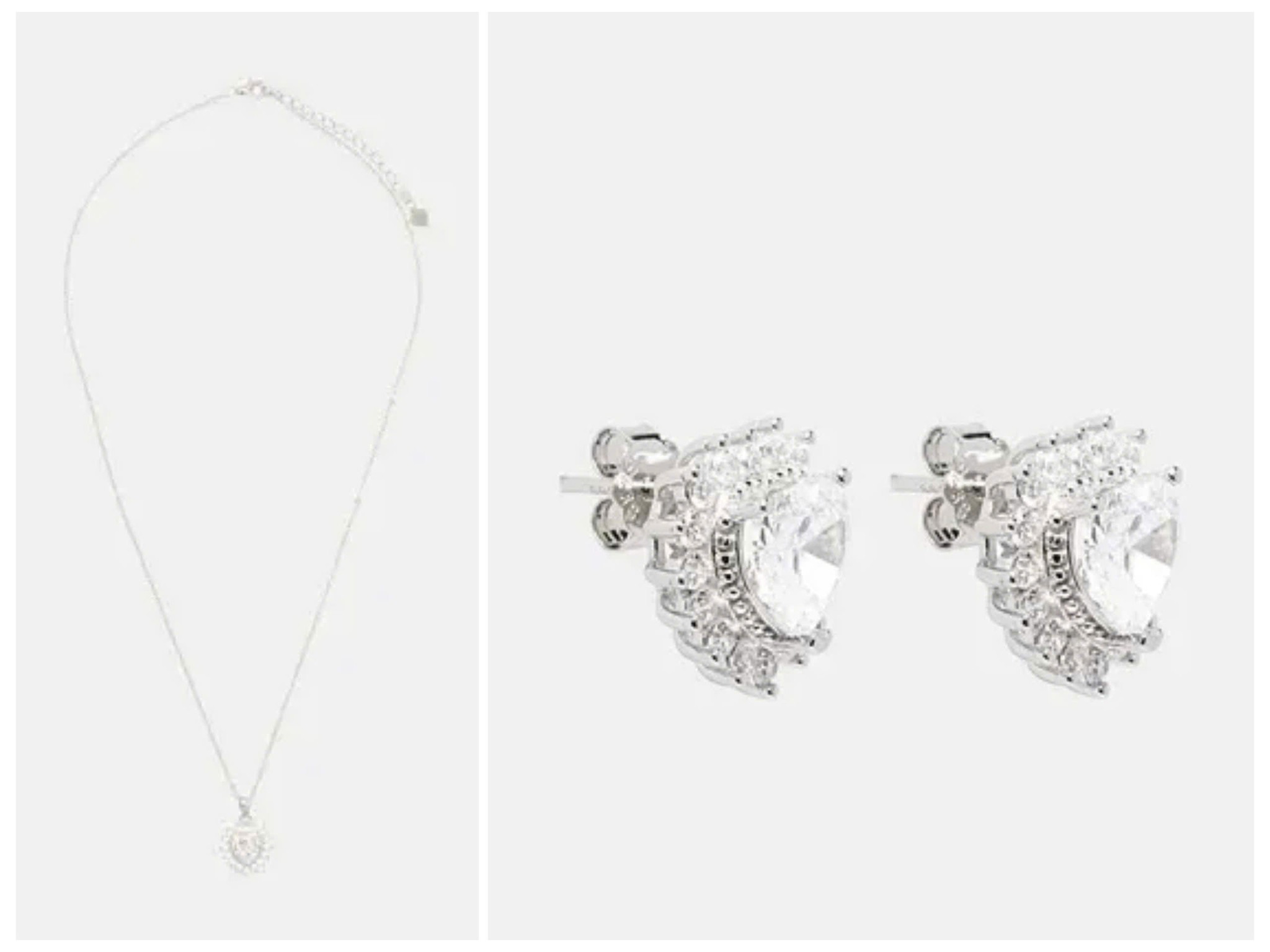 Set dây chuyền + hoa tai trái tim